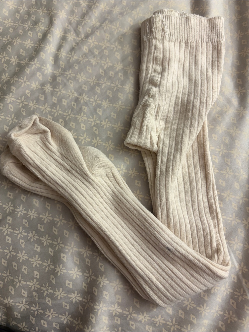 Jamie Kay Ribbed Tights in Light Cream
